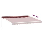 vidaXL Auvent manuel rétractable avec LED bordeaux 450x300 cm