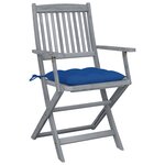 vidaXL Chaises pliables d'extérieur lot de 4 et coussins Bois d'acacia