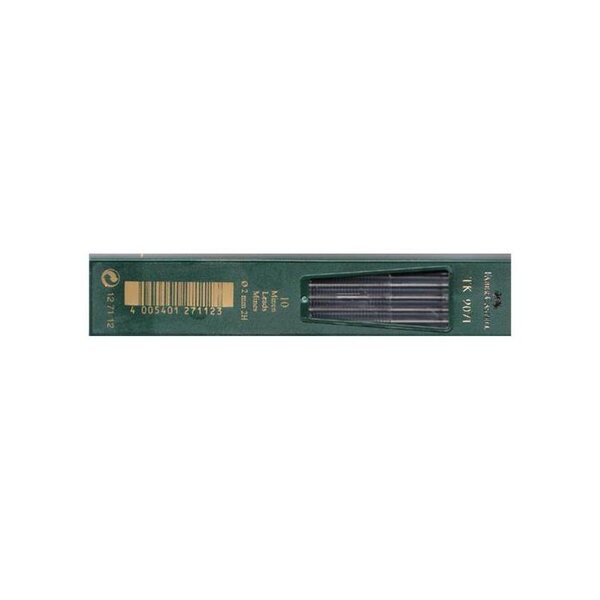 Boite de 10 mines TK 9071  noir foncé  dureté: 2H x 5 FABER-CASTELL