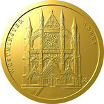 Pièce de monnaie en Or 10 Dollars g 7.78 Millésime 2022 Cathedral WESTMINSTER ABBEY