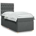 vidaXL Sommier à lattes de lit et matelas Gris foncé 90x190 cm Tissu