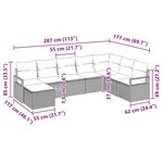 vidaXL Ensemble de canapé de jardin avec coussin 8 Pièces Gris clair