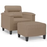 vidaXL Fauteuil avec repose-pied Cappuccino 60 cm Similicuir