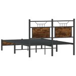 vidaXL Cadre de lit sans matelas chêne fumé 120x200 cm bois ingénierie