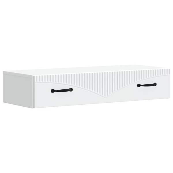 vidaXL Table d'appoint murale Blanc 87 5 x 34 5 x 17 cm
