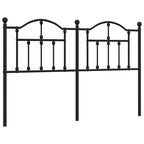 vidaXL Tête de lit de remplacement métal noir 150 cm