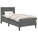 vidaXL Cadre de lit avec matelas Gris foncé 90 x 200 cm Velours