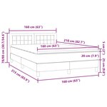 vidaXL Sommier à lattes de lit et matelas et LED bleu foncé 160x210cm velours