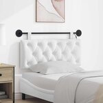 vidaXL Tête de lit suspendue Avec lumière LED Blanc Tissu