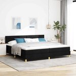 vidaXL Lit boxspring avec matelas avec matelas Noir 200 x 200 cm tissu