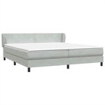 vidaXL Sommier à lattes de lit et matelas gris clair 180x210cm velours