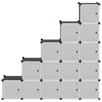 vidaXL Cubes de rangement 15 Pièces avec portes Noir PP