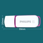 Philips clé usb 3.0 snow 64 go blanc et violet