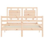 vidaXL Cadre de lit avec tête de lit 140x190 cm bois massif