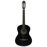 vidaXL Jeu de guitare classique de débutant 12 Pièces Noir 4/4 39"