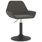 vidaXL Chaise pivotante de salle à manger Gris foncé Velours