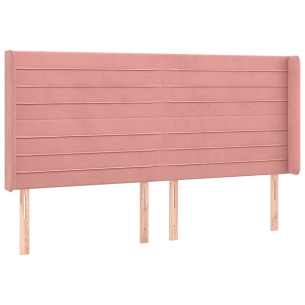 vidaXL Tête de lit avec oreilles Rose 183x16x118/128 cm Velours