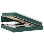 vidaXL Lit de rangement LED avec matelas Vert foncé 200 x 200 cm