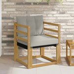 vidaXL Canapé d’extérieur Bois d'acacia massif et Textilène Blanc