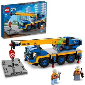 Lego 60324 city great vehicles la grue mobile set de véhicules de construction  camion jouet pour filles et garçons des 7 ans