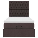 vidaXL Cadre de lit ottoman avec matelas marron foncé 80x200 cm tissu