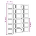 vidaXL Cloison de séparation 5 panneaux blanc bois de paulownia massif