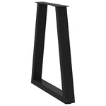 vidaXL Pieds de table à manger en V 2 pièces Noir 60 x (72-73 3) cm Acier