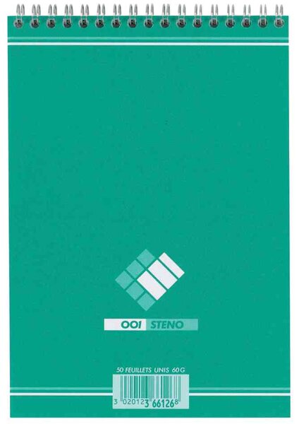 Bloc sténo spiralé 14 8 x 21 cm 180 pages 60g uni blanc CONQUÉRANT