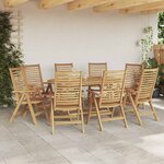 vidaXL Chaise de jardin 8 Pièces Marron 52 x 64 5 x 108 cm