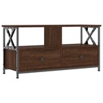 vidaXL Meuble TV chêne marron 90x33x45 cm bois d'ingénierie et fer