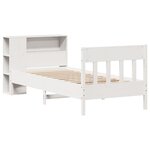 vidaXL Lit bibliothèque sans matelas blanc 90x200cm bois de pin massif