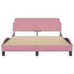 vidaXL Cadre de lit et tête de lit sans matelas rose 140x200cm velours