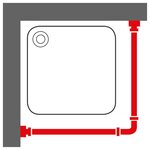 Sealskin ensemble de tringle de rideau de douche d'angle 90x90cm blanc