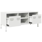 vidaXL Meuble TV blanc 101 5x39x43 5 cm acier laminé à froid