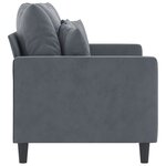 vidaXL Canapé à 2 places Gris foncé 120 cm Velours