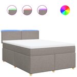vidaXL Sommier à lattes de lit avec matelas Taupe 140x200 cm Tissu