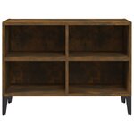 vidaXL Meuble TV avec pieds en métal Chêne fumé 69 5x30x50 cm