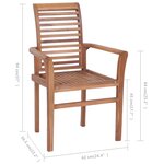 Vidaxl chaises à dîner 6 pièces avec coussins beige bois de teck solide