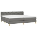 vidaXL Sommier à lattes de lit avec matelas Gris foncé 200x200cm Tissu