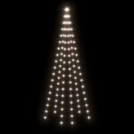 vidaXL Sapin de Noël sur mât de drapeau 108 LED Blanc froid 180 cm