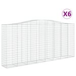 vidaXL Paniers à gabions arqués 6 Pièces 400x50x180/200 cm Fer galvanisé