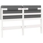 vidaXL Tête de lit capitonnée Blanc et gris clair 120 cm Pin massif