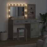 vidaXL Table de Toilette avec tiroir 2 Pièces Gris Bois d'ingénierie