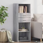 vidaXL Buffet haut sonoma gris 45x42 5x124 cm bois d'ingénierie