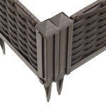 vidaXL Jardinière avec piquets marron 42 5x42 5x28 5 cm PP