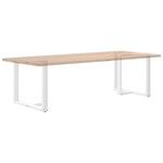 vidaXL Pieds de table à manger en T  2 pièces  blanc  100 x 35 x (72-73) cm  acier