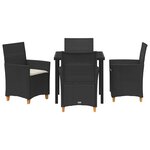 vidaXL Ensemble de salle à manger pour jardin 5 Pièces Noir polyrotin