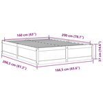 vidaXL Cadre de lit sans matelas cire marron 160x200cm bois pin massif