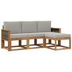 vidaXL Ensemble de canapés d'extérieur 4 pc Naturel et gris clair