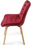 Lot de 8 chaises de salon salle à manger pied en bois et velours rouge foncé 01_0000560